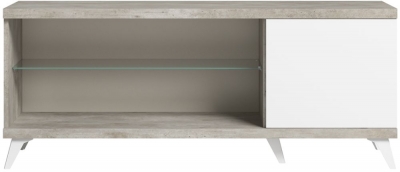 Product photograph of Status Treviso Day Grey Italian Tv Unit 151cm With Storage For Television Upto 60inch Plasma from Choice Furniture Superstore