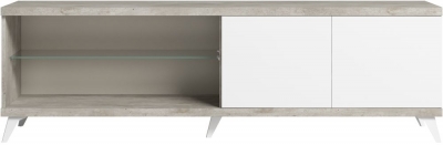 Product photograph of Status Treviso Day Grey Italian Tv Unit 202cm With Storage For Television Upto 80inch Plasma from Choice Furniture Superstore