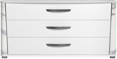 Product photograph of Status Anna Night White Italian 3 Drawer Dresser from Choice Furniture Superstore