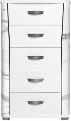 Product photograph of Status Anna Night White Italian 5 Drawer Tall Chest from Choice Furniture Superstore