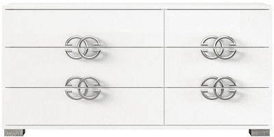Product photograph of Status Dafne Night White Italian 6 Drawer Dresser from Choice Furniture Superstore
