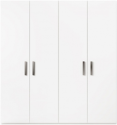 Product photograph of Status Mara Night White Bedroom Italian 4 Door Wardrobe from Choice Furniture Superstore