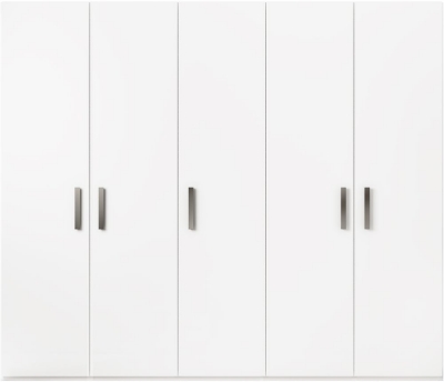 Product photograph of Status Mara Night White Bedroom Italian 5 Door Wardrobe from Choice Furniture Superstore