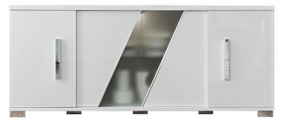 Status Lisa Day White High Gloss Italian Buffet Large Sideboard, 152cm with 4 Door - Assembled