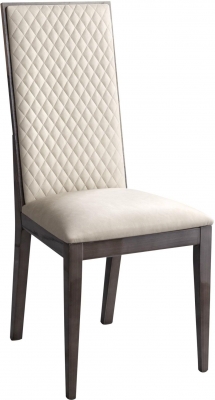Product photograph of Status Medea Day Vintage Oak Silk Grey Faux Leather Luxury Dining Chair Sold In Pairs from Choice Furniture Superstore