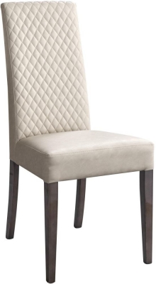 Product photograph of Status Medea Day Vintage Oak Silk Grey Faux Leather Upholstered Dining Chair Sold In Pairs from Choice Furniture Superstore