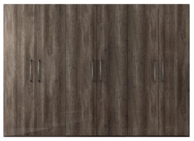 Product photograph of Status Dea Night Vintage Oak Italian 6 Door Wardrobe from Choice Furniture Superstore