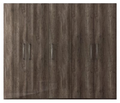 Product photograph of Dea Vintage Oak Italian 5 Door Wardrobe from Choice Furniture Superstore