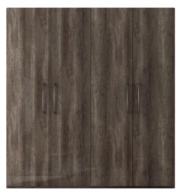 Product photograph of Dea Vintage Oak Italian 4 Door Wardrobe from Choice Furniture Superstore