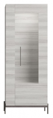 Product photograph of Status Mia Day Silver Grey Right 1 Door Vitrine With Led Light from Choice Furniture Superstore