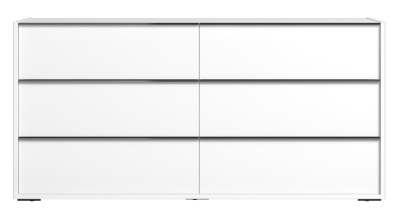 Product photograph of Status Luna Night White Italian 6 Drawer Double Dresser from Choice Furniture Superstore