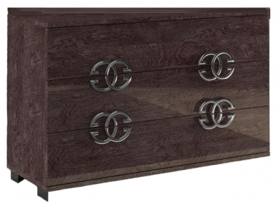 Product photograph of Status Prestige Night Umber Birch Italian 3 Drawer Dresser from Choice Furniture Superstore