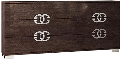 Product photograph of Status Prestige Night Umber Birch Italian 6 Drawer Double Dresser from Choice Furniture Superstore