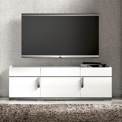 Modern Mara White Italian 140cm Tv Unit With Metal Handle