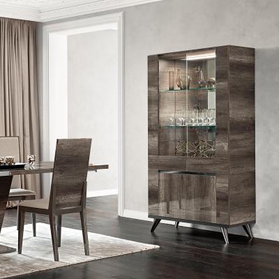 Modern Medea Vintage Oak Italian 2 Door Vitrine