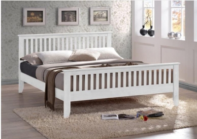 Product photograph of Time Living Turin White Bed from Choice Furniture Superstore