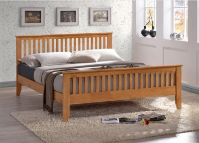 Product photograph of Time Living Turin Honey Oak Bed from Choice Furniture Superstore