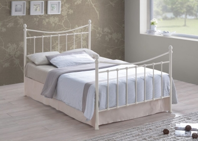 Product photograph of Time Living Alderley Ivory Metal Bed from Choice Furniture Superstore