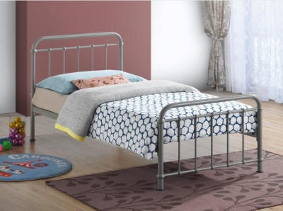Product photograph of Time Living Miami Pebble Metal Bed from Choice Furniture Superstore