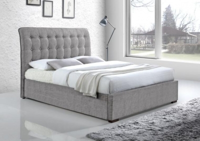 Hamilton Light Grey Fabric Bed Comes In 4ft 6in Double 5ft King And 6ft Queen Size Options