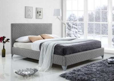 Product photograph of Time Living Brooklyn Light Grey Fabric Bed from Choice Furniture Superstore