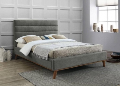 Product photograph of Mayfair Light Grey Fabric Bed - Comes In 4ft 6in Double 5ft King Size Options from Choice Furniture Superstore