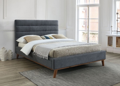 Product photograph of Mayfair Dark Grey Fabric Bed - Comes In 4ft 6in Double 5ft King Size Options from Choice Furniture Superstore