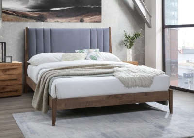 Product photograph of Time Living Cheslyn Dark Grey Fabric Bed from Choice Furniture Superstore