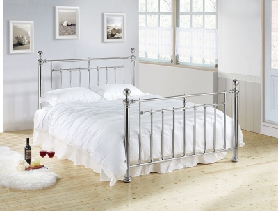Product photograph of Time Living Alexander Chrome Metal Bed from Choice Furniture Superstore