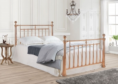 Time Living Alexander Rose Gold Metal Bed