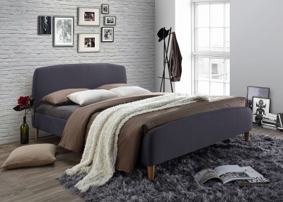 Product photograph of Time Living Geneva Dark Grey Fabric Bed from Choice Furniture Superstore