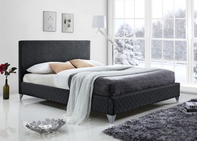 Image of Time Living Brooklyn Dark Grey Fabric Bed