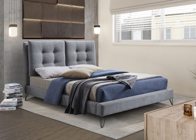 Product photograph of Time Living Tuscany Grey Fabric Bed from Choice Furniture Superstore