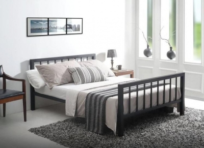 Product photograph of Time Living Metro Charcoal Black Metal Bed from Choice Furniture Superstore