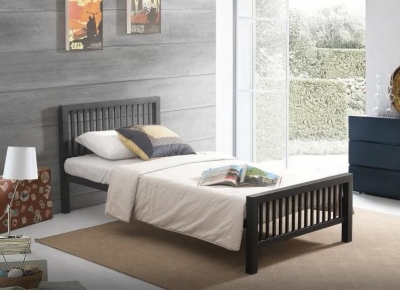 Product photograph of Time Living Meridian Charcoal Black Metal Bed from Choice Furniture Superstore