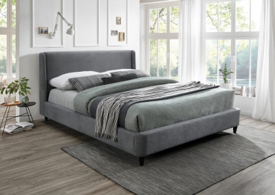 Product photograph of Time Living Edburgh Grey Fabric Bed from Choice Furniture Superstore