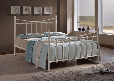 Product photograph of Time Living Florida Ivory Metal Bed from Choice Furniture Superstore