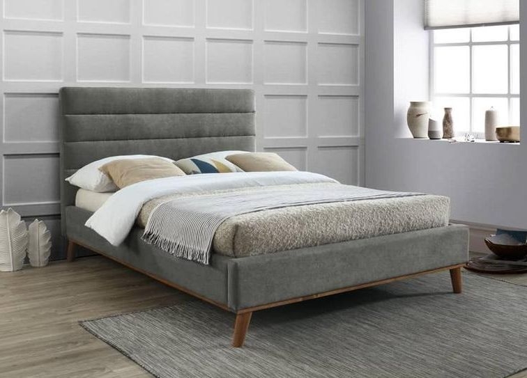 Mayfair Light Grey Fabric Bed - Comes in 4ft 6in Double & 5ft King Size Options