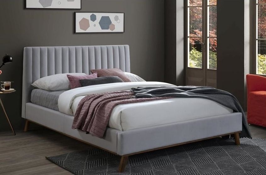 Albany Light Grey Fabric Bed - Comes in 4ft 6in Double & 5ft King Size Options