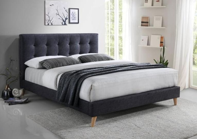 Time Living Novara Dark Grey Fabric Bed