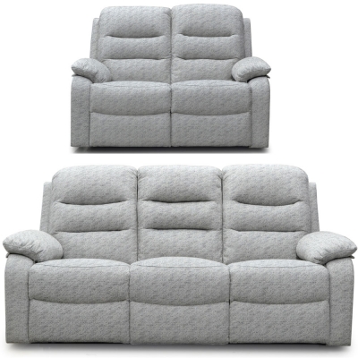 Product photograph of Como Grey Fabric 3 2 Seater Recliner Sofa Set from Choice Furniture Superstore