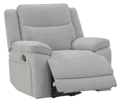 Product photograph of Herbert Light Grey Fabric Recliner Armchair from Choice Furniture Superstore