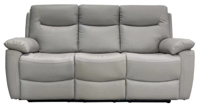 Product photograph of Lucia Pearl Grey Leather 3 Seater Recliner Sofa from Choice Furniture Superstore