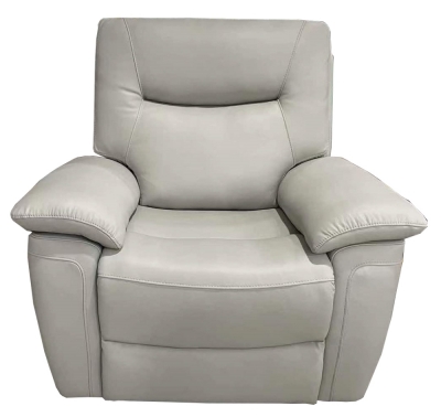 Product photograph of Lucia Pearl Grey Leather Recliner Armchair from Choice Furniture Superstore