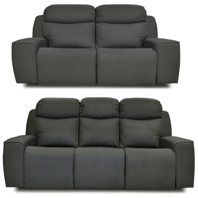 Product photograph of Rocco Dark Grey Fabric 3 2 Seater Recliner Sofa Set from Choice Furniture Superstore