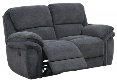 Product photograph of Sasha Dark Grey Fabric 2 Seater Recliner Sofa from Choice Furniture Superstore