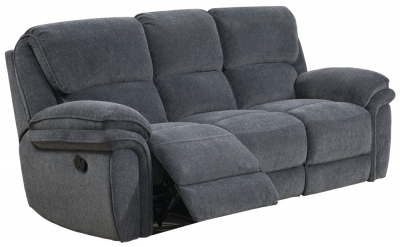 Product photograph of Sasha Dark Grey Fabric 3 Seater Recliner Sofa from Choice Furniture Superstore