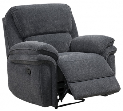 Product photograph of Sasha Dark Grey Fabric Recliner Armchair from Choice Furniture Superstore