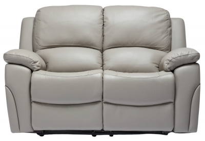 Product photograph of Sienna Pearl Grey Leather 2 Seater Recliner Sofa from Choice Furniture Superstore