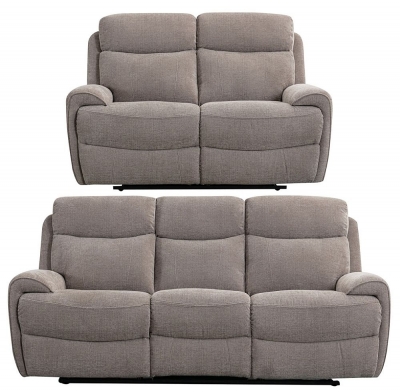 Product photograph of Sofia Oatmeal Fabric 3 2 Seater Recliner Sofa Set from Choice Furniture Superstore